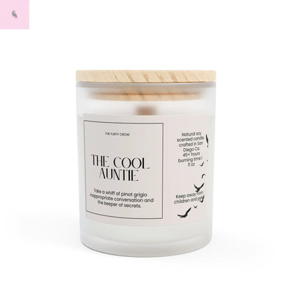 My favorite aunt  scented soy wax candle. the flirty crow
