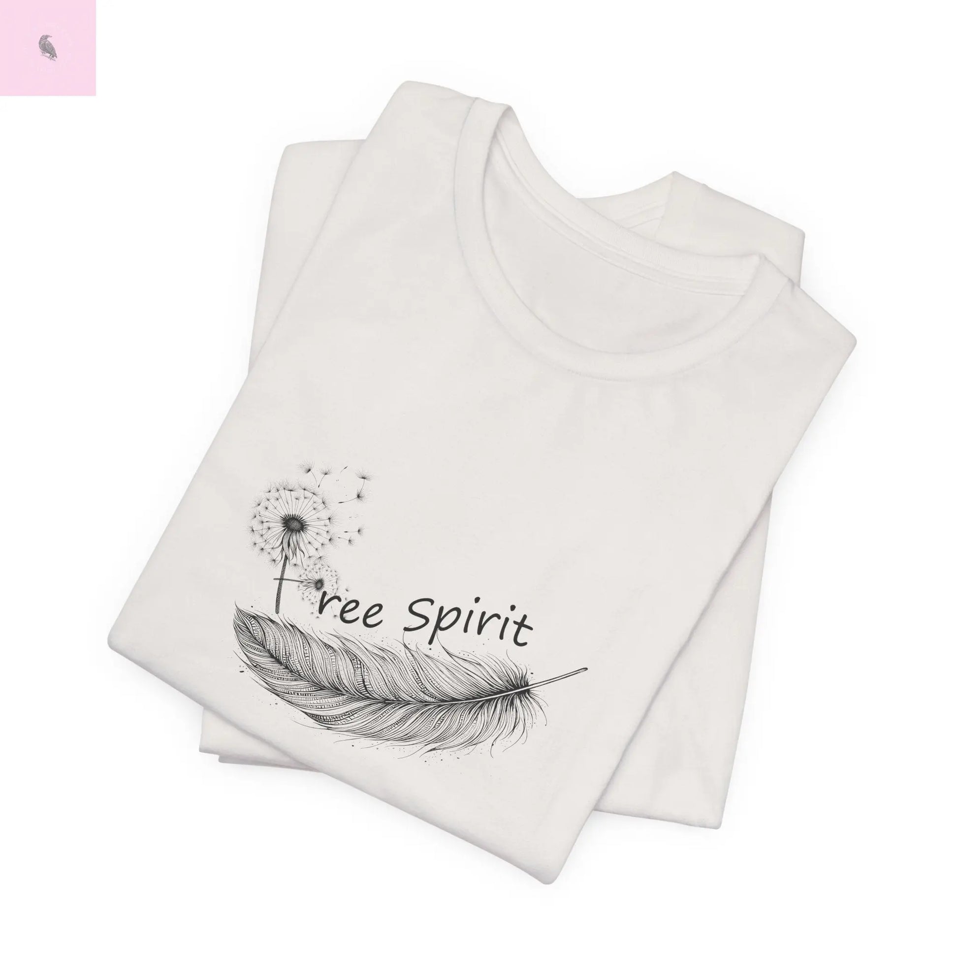 Free Spirit Feather Unisex Cotton T-shirt the flirty crow