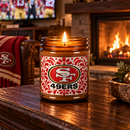 San Francisco 49ers Soy Candle – Amber Jar Gift
