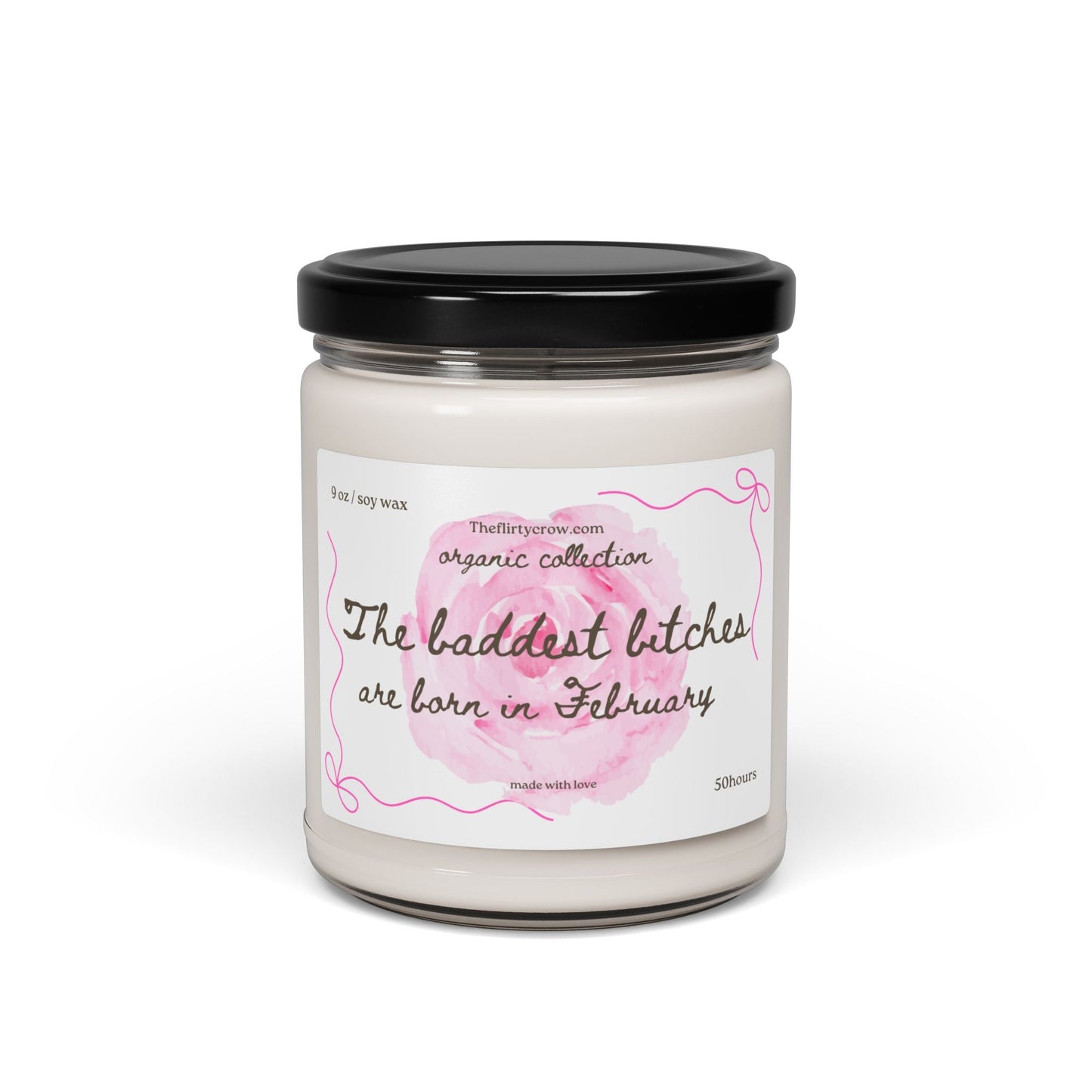 February birthday gift,  Soy Candle, gift for her, floral design,  home fragrance Printify