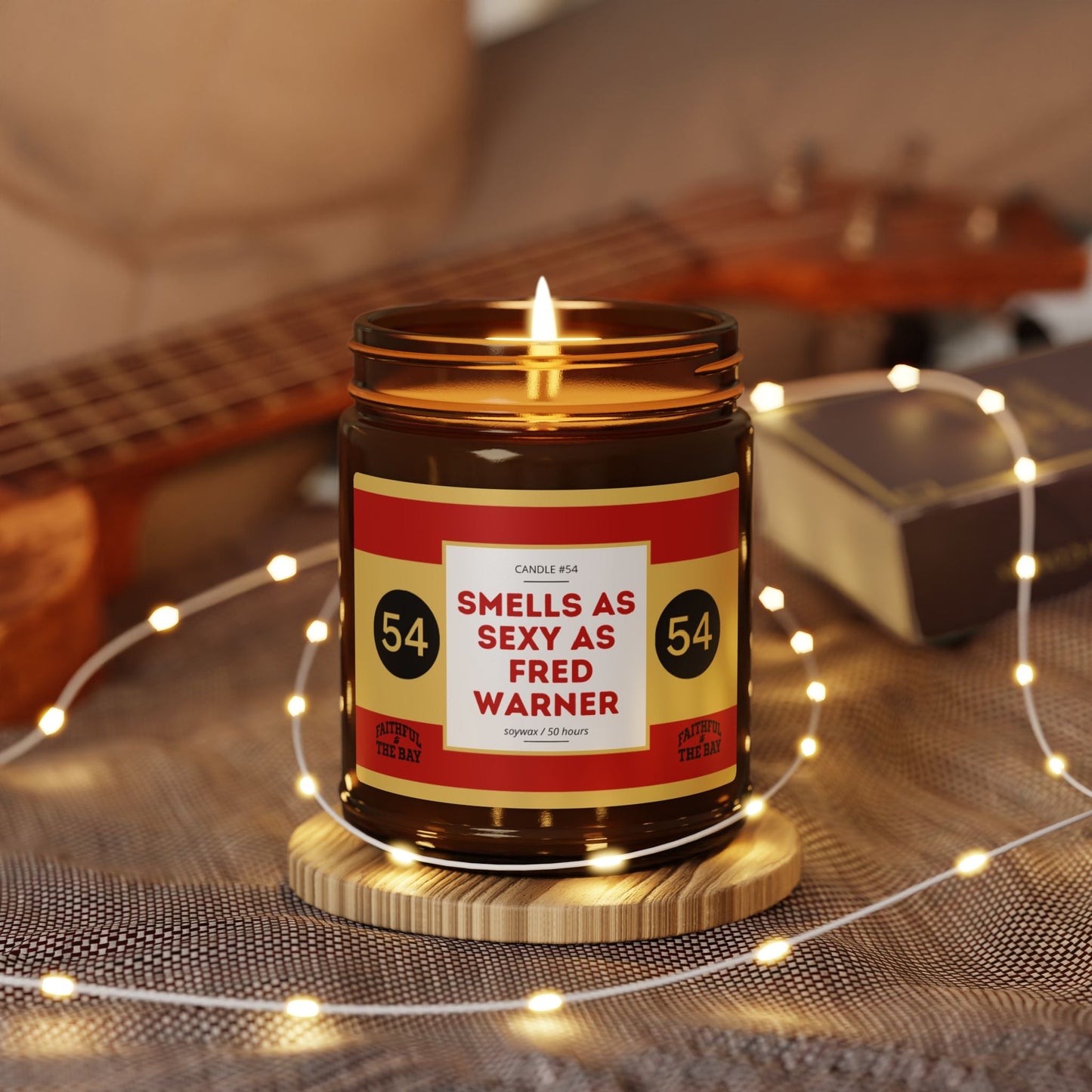 Fred Warner 49ers Scented Soy Candle ,Game Day Tailgate Amber Jar The flirty crow