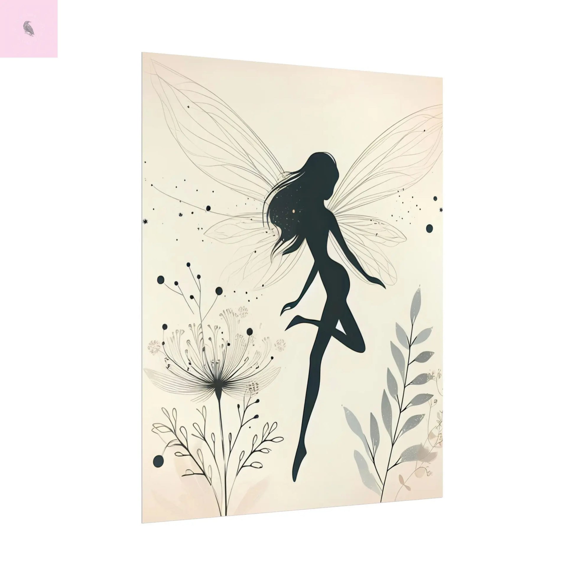 Elegant Fairy Silhouette Rolled Poster - Enchanting Wall Art for Home Decor - The flirty crow