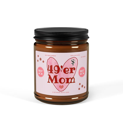 49er Football Mom Scented Soy Candle  9oz Amber Jar Home Fragrance