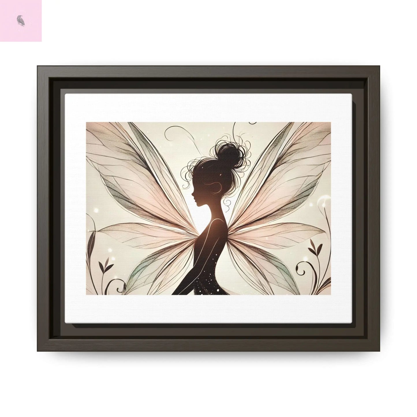 Framed Canvas Fairy wall art - The flirty crow