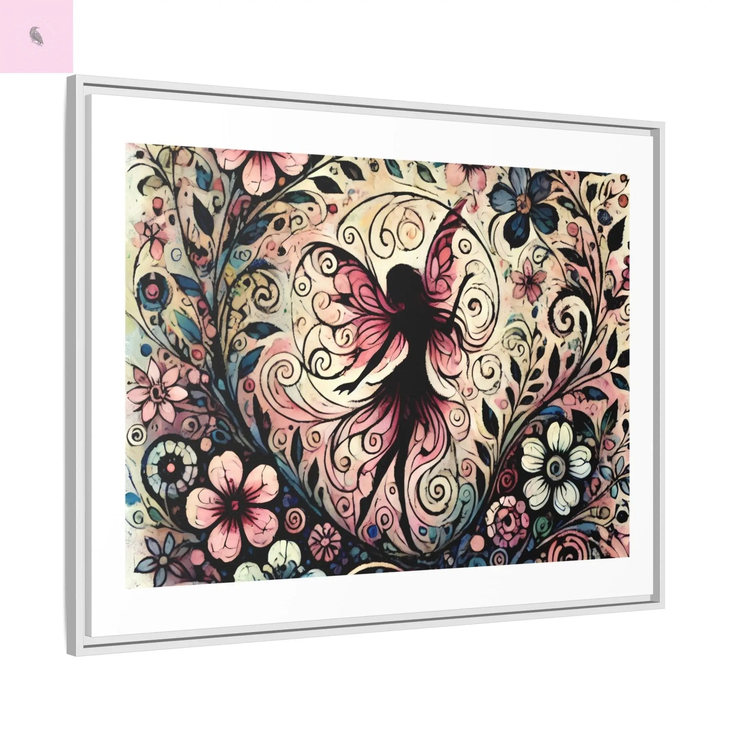 Framed Canvas Fairy art - The flirty crow