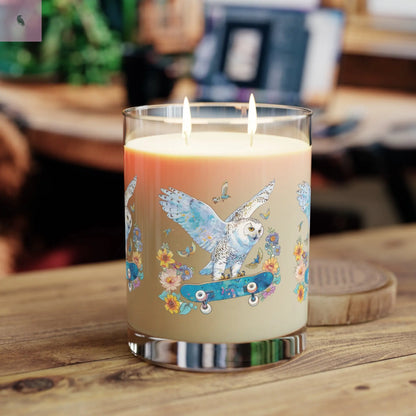 Soy Candle - Owl Lover Skateboarding 11oz Glass The flirty crow
