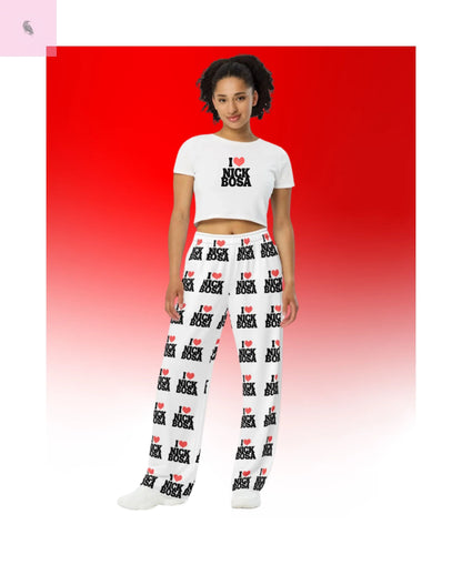 I love Nick Bosa All-over print unisex wide-leg lounge pants The flirty crow