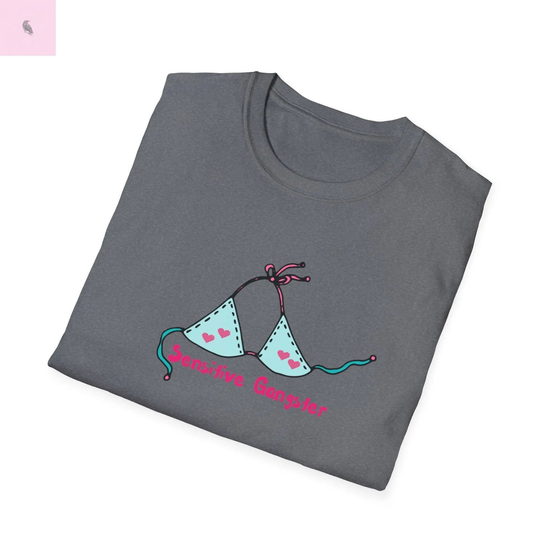 Sensitive Gangster T-Shirt, Funny beach Tee, love island tshirt, Gift for her, Summer top,  Casual Wear, The flirty crow