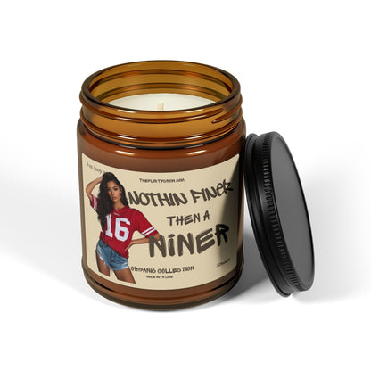 Niner Fan Scented Soy Candle , 9oz glass  Jar ("Nothin Finer Then a Niner") The flirty crow
