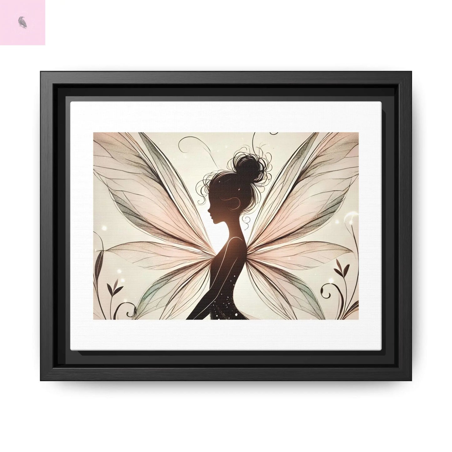 Framed Canvas Fairy wall art - The flirty crow
