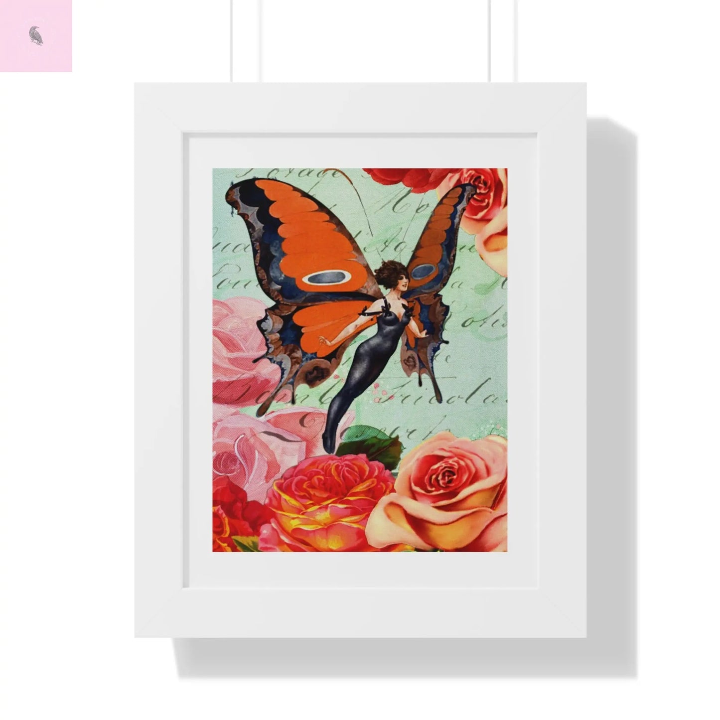 Vintage Butterfly Framed- Floral Wall Art - The flirty crow