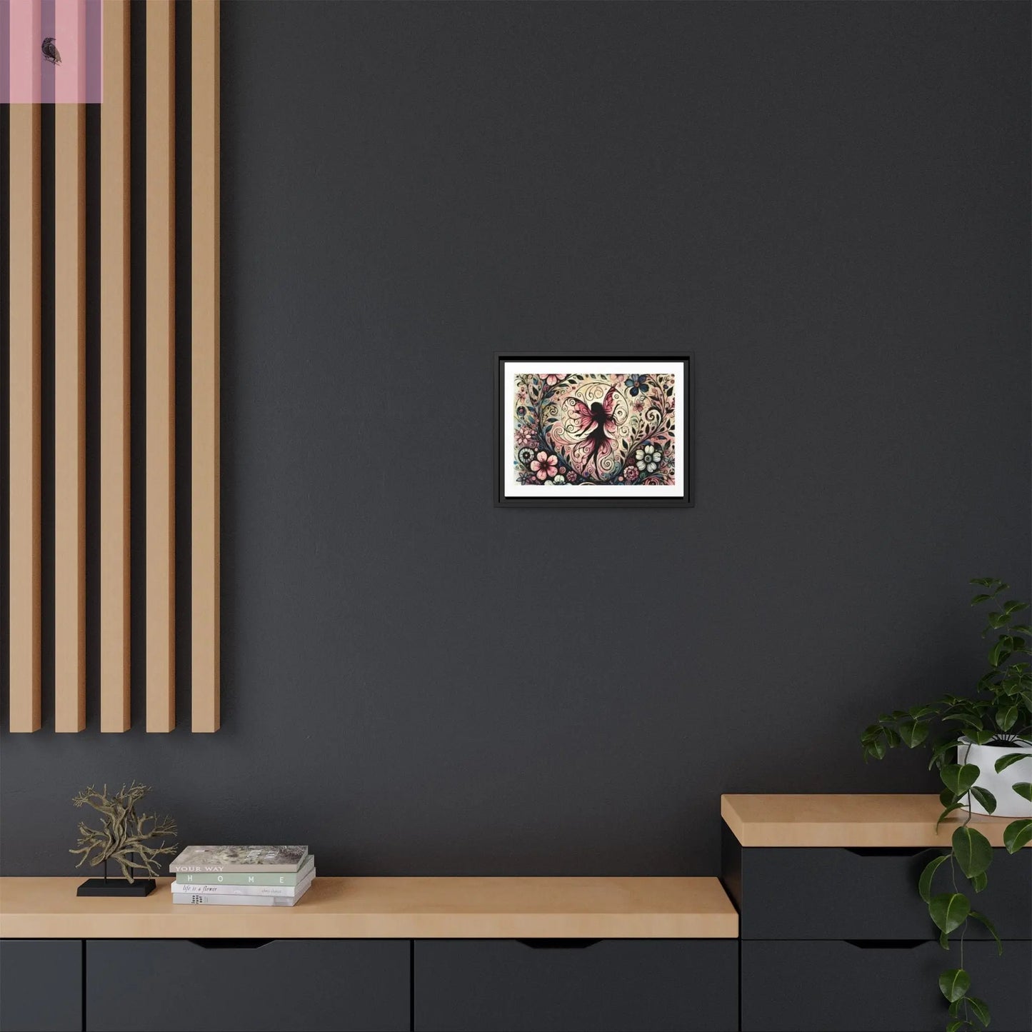 Framed Canvas Fairy art - The flirty crow