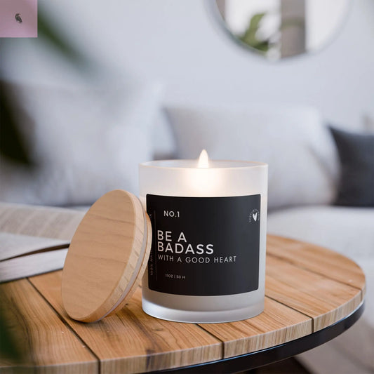 Bad ass Glass motivation Candle The flirty crow