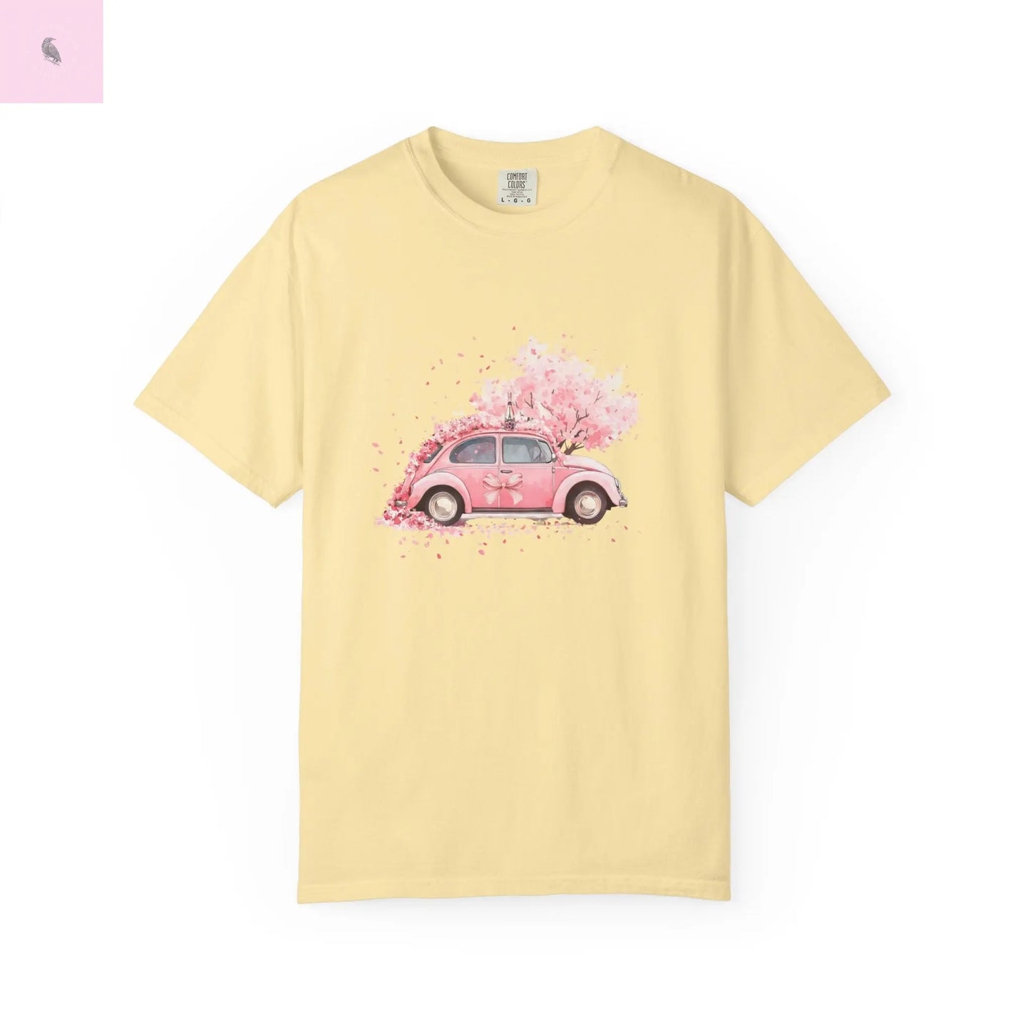Vintage Car Floral T-Shirt, Unisex Tee, Casual Wear, Gift for Her, Spring Fashion, Boho Style, coquette design Printify