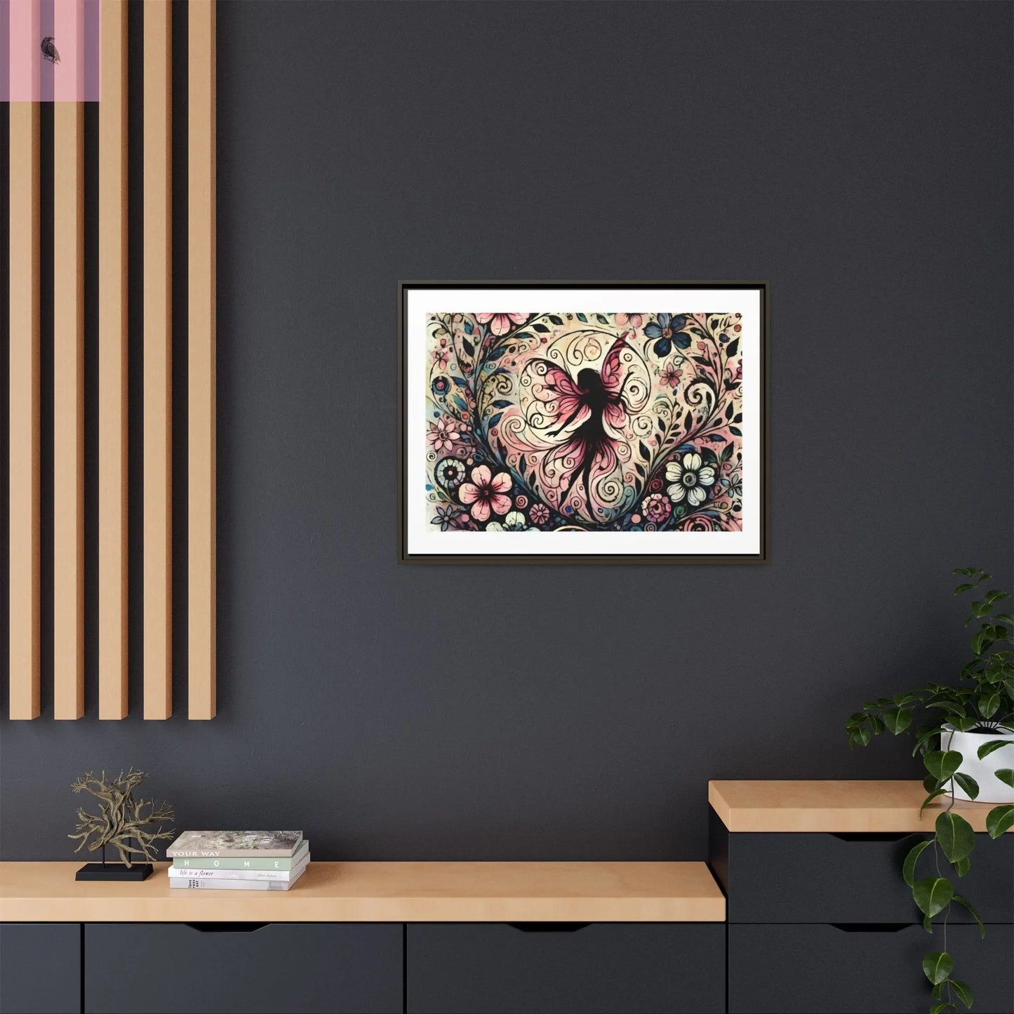 Framed Canvas Fairy art - The flirty crow