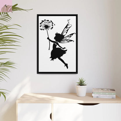 Framed canvas Fairy Silhouette Wall Art, Fairy lover Home Decor, Whimsical Framed Canvas, Fairy Gift, Kids Room Decoration, Nursery Art The flirty crow