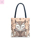 Reading lover  Owl Tote Bag, Cute Animal Tote, Book Lover Gift, AOP Shopping Bag, Owl Art Bag, Eco-Friendly Carryall, gift for reader The flirty crow