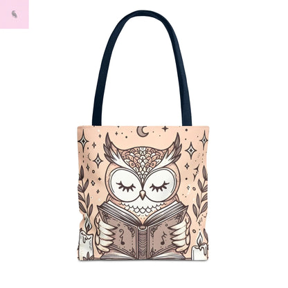 Reading lover  Owl Tote Bag, Cute Animal Tote, Book Lover Gift, AOP Shopping Bag, Owl Art Bag, Eco-Friendly Carryall, gift for reader The flirty crow