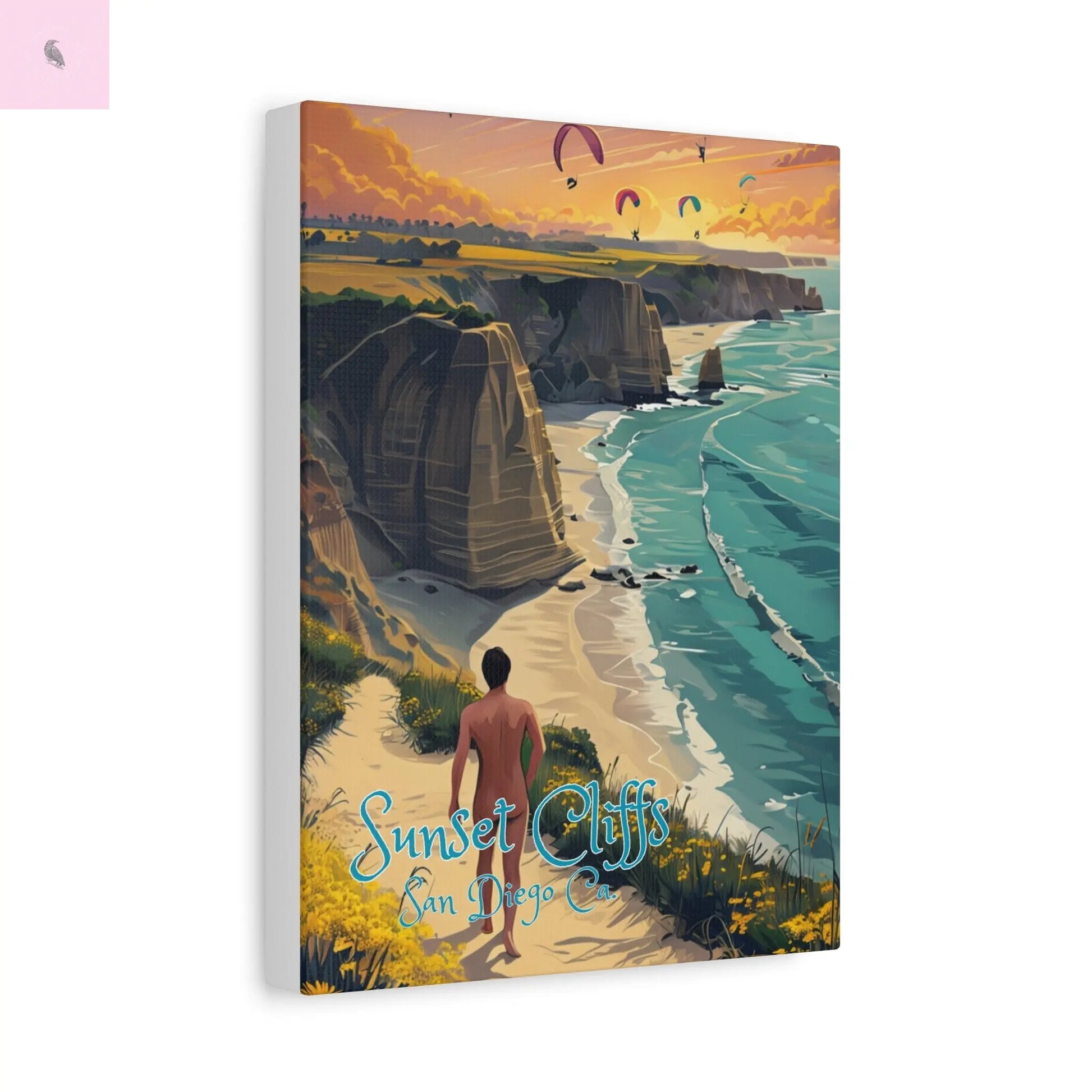 Stretched Canvas Wall Art, Sunset Cliffs San Diego Decor, Beach Wall Art, Coastal Art for Home, Travel Gift, Vacation Decor Printify