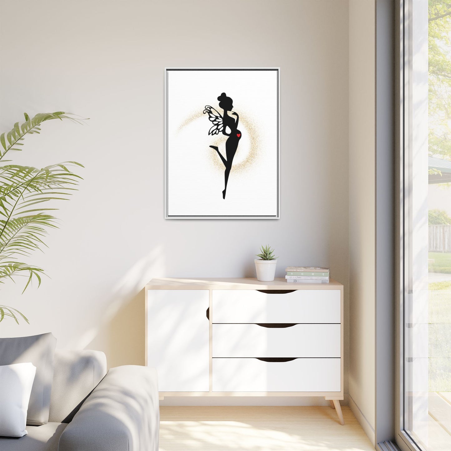 Framed Fairy Art Print - Enchanting Decor for Expecting Mothers, Baby Shower Gift, Elegant Nursery Wall Art, Whimsical Home Accent - The flirty crow