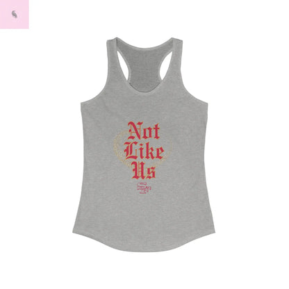 Not Like Us Racerback women's Tank, 49er fan gift, womens game day tank top, Gift for Sports Lovers, Niner fan Printify