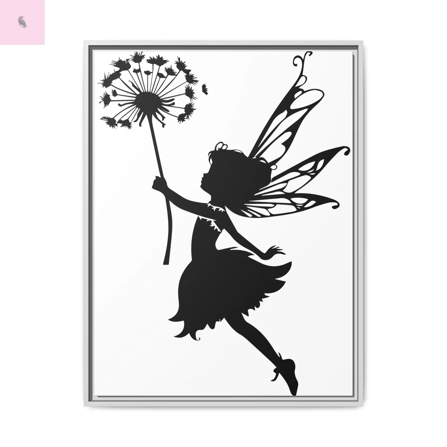 Framed canvas Fairy Silhouette Wall Art, Fairy lover Home Decor, Whimsical Framed Canvas, Fairy Gift, Kids Room Decoration, Nursery Art The flirty crow
