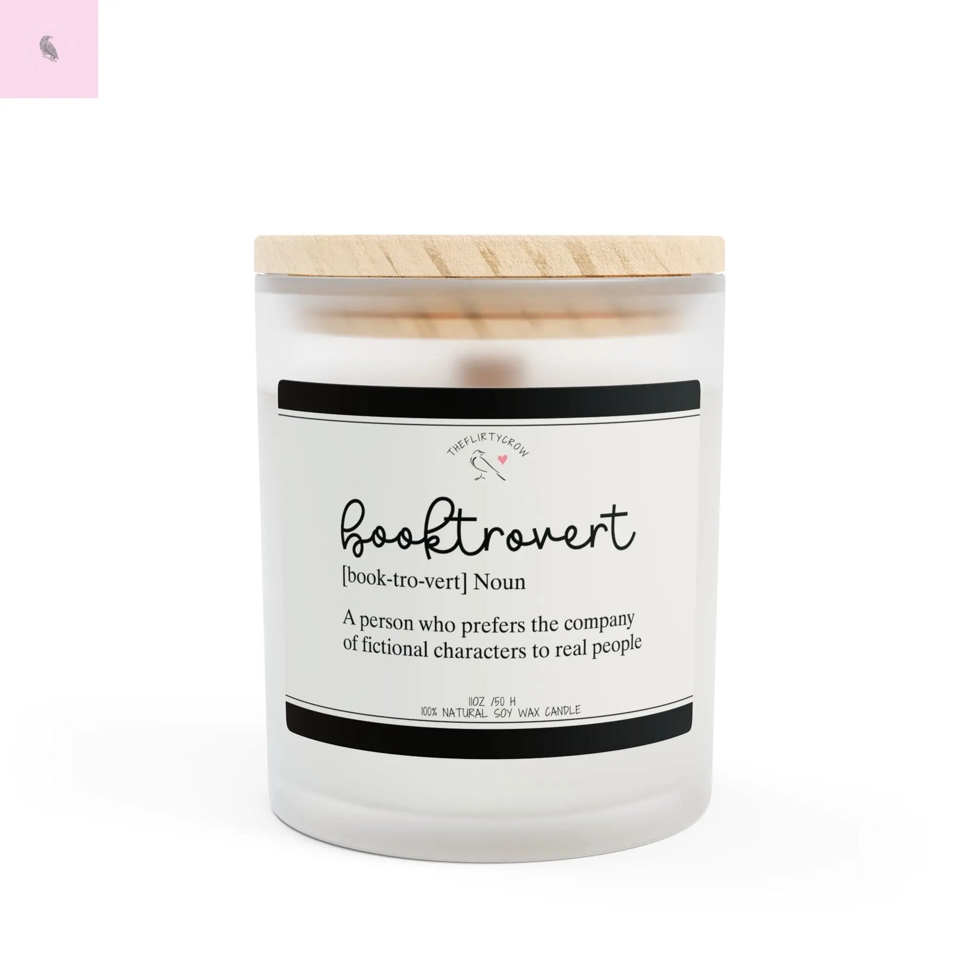 Booktrovert Candle - 11oz Frosted Glass Soy Candle for Book Lovers The flirty crow