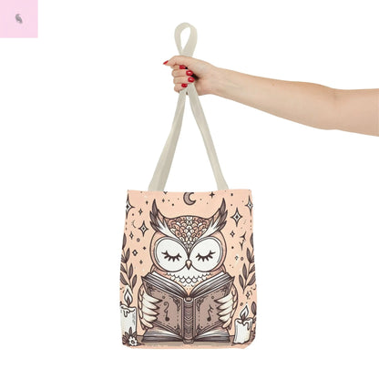 Reading lover  Owl Tote Bag, Cute Animal Tote, Book Lover Gift, AOP Shopping Bag, Owl Art Bag, Eco-Friendly Carryall, gift for reader The flirty crow