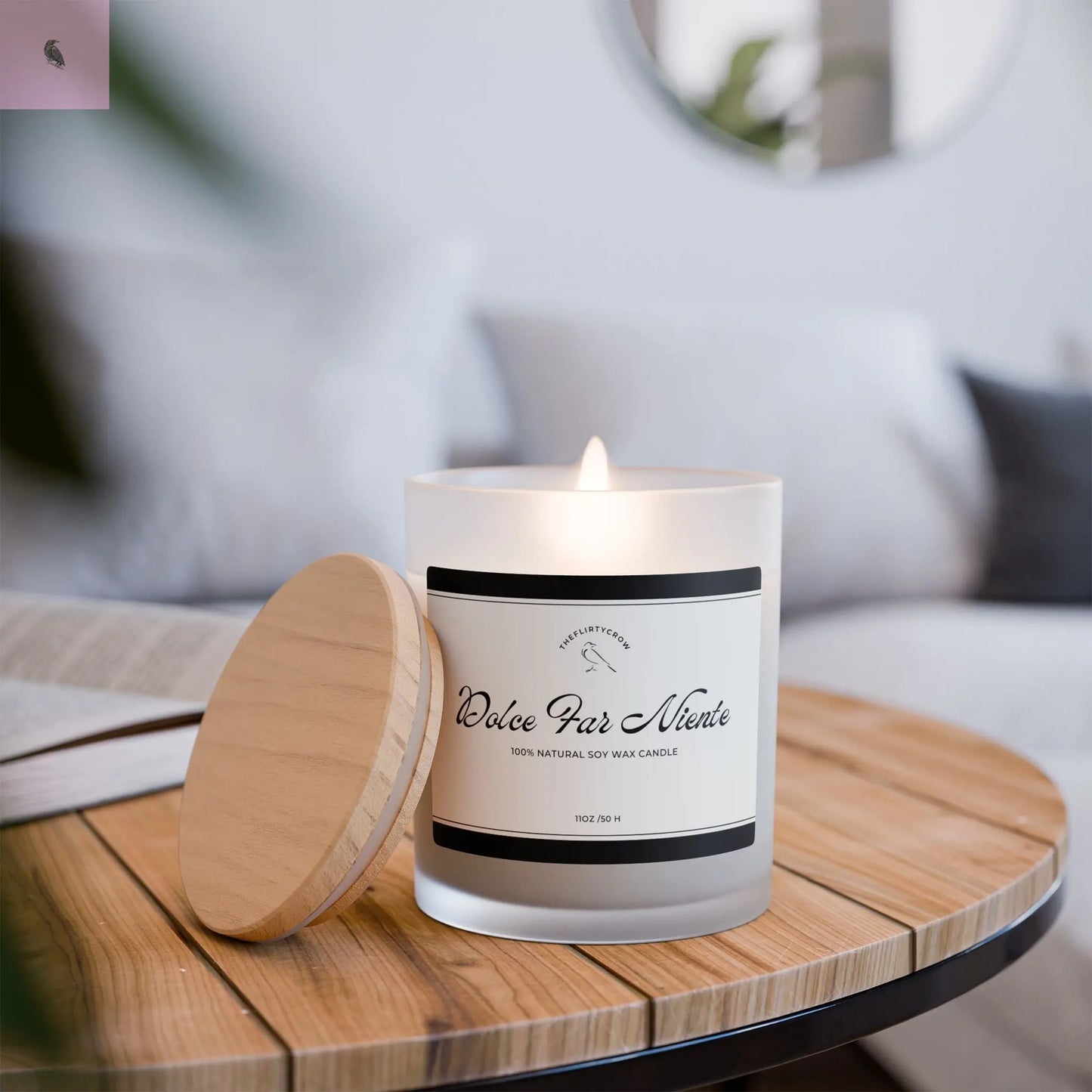 Glass Candle, Dolce Far Niente 11oz the flirty crow