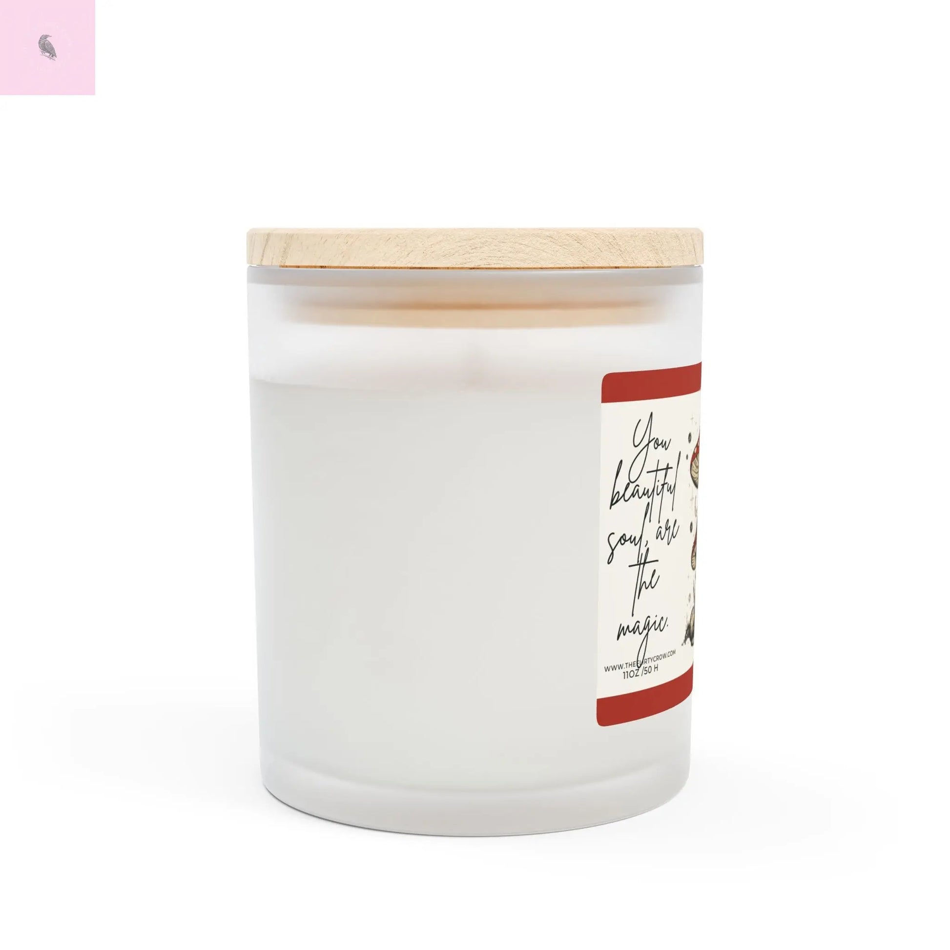 Whimsical Mushroom Soy Candle - "You Beautiful Soul Are The Magic" - 11oz Natural Glass Jar The flirty crow