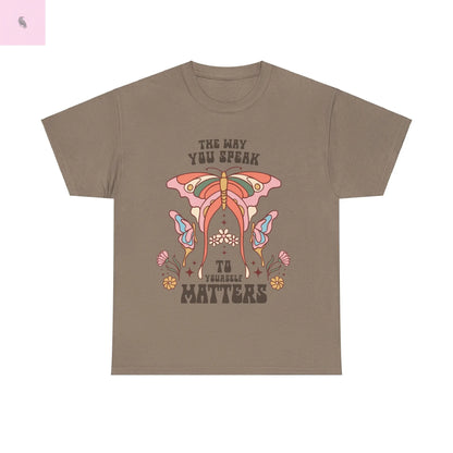 Retro Butterfly Tee, Positive Vibe, Cotton T-Shirt, Speak Kindly Shirt, Quality Vintage Top, Unisex Tee the flirty crow