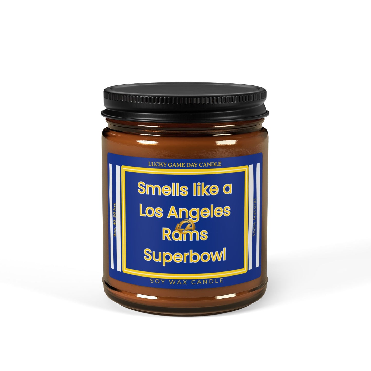 Los Angeles football soy wax candle for Rams fans