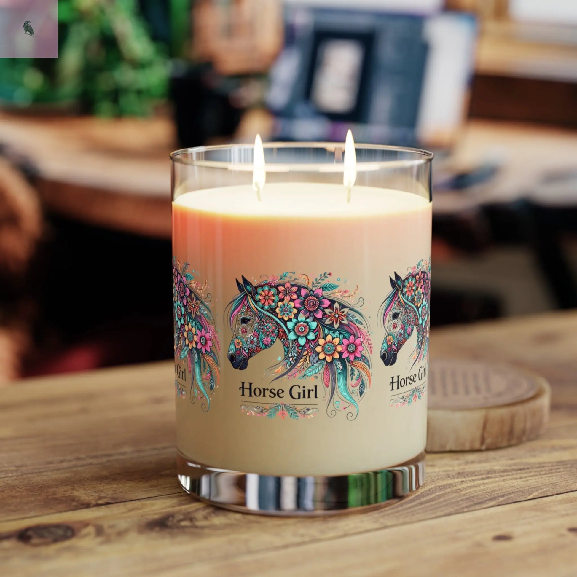 Glass Candle - Horse Lover Soy Wax, 11oz the flirty crow