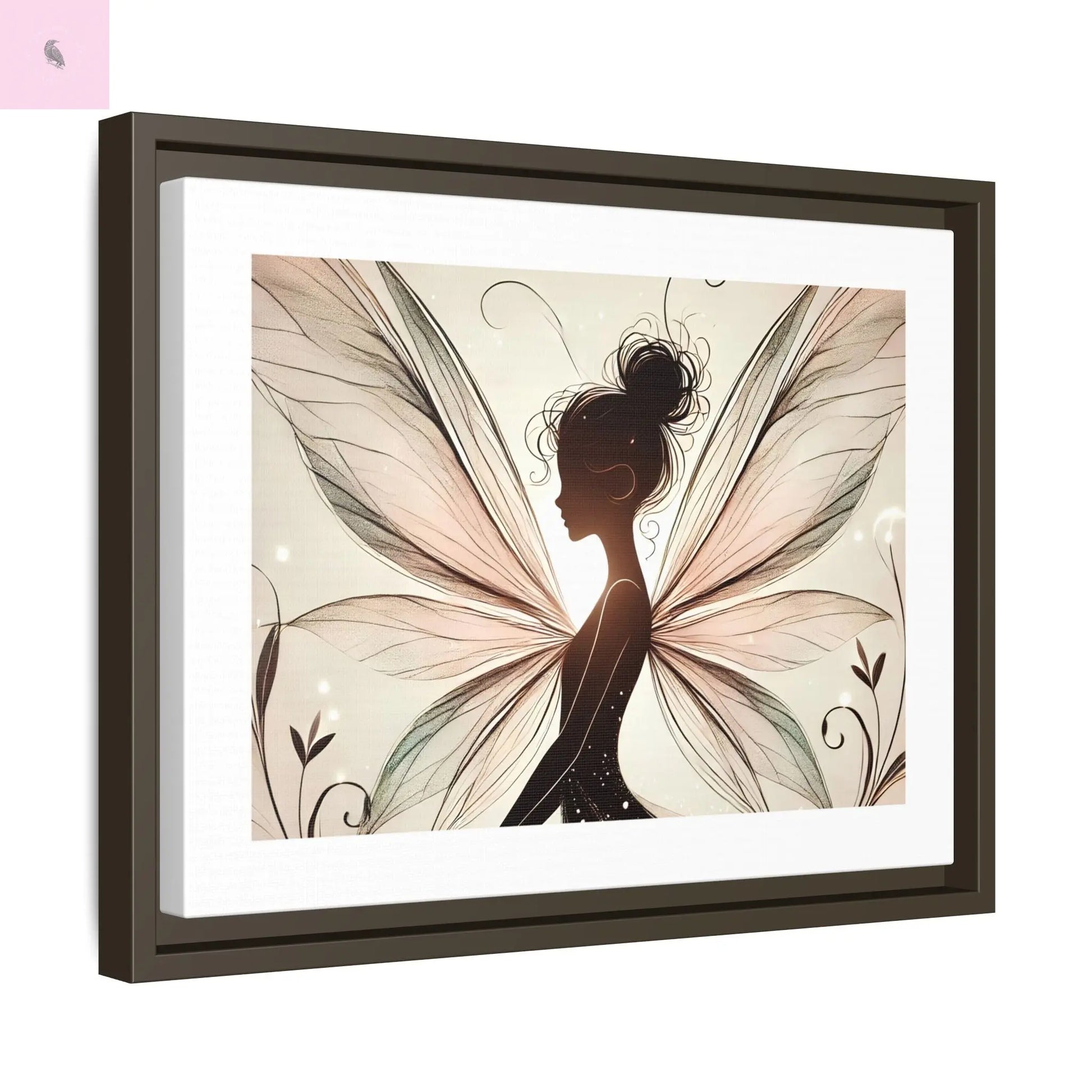 Framed Canvas Fairy wall art - The flirty crow