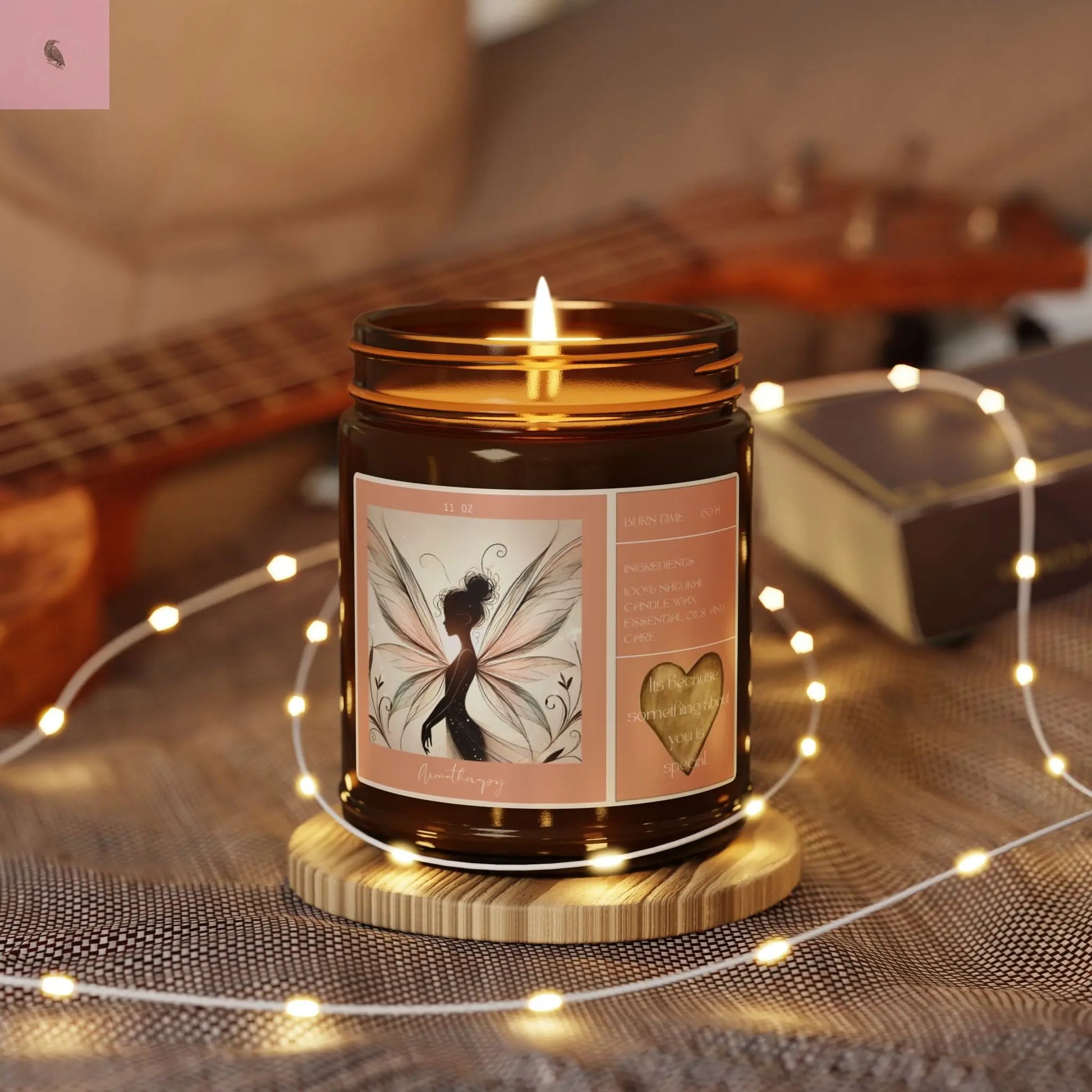 Fairy Essence Scented Soy Candle - Amber Jar, Aromatherapy Bliss Printify