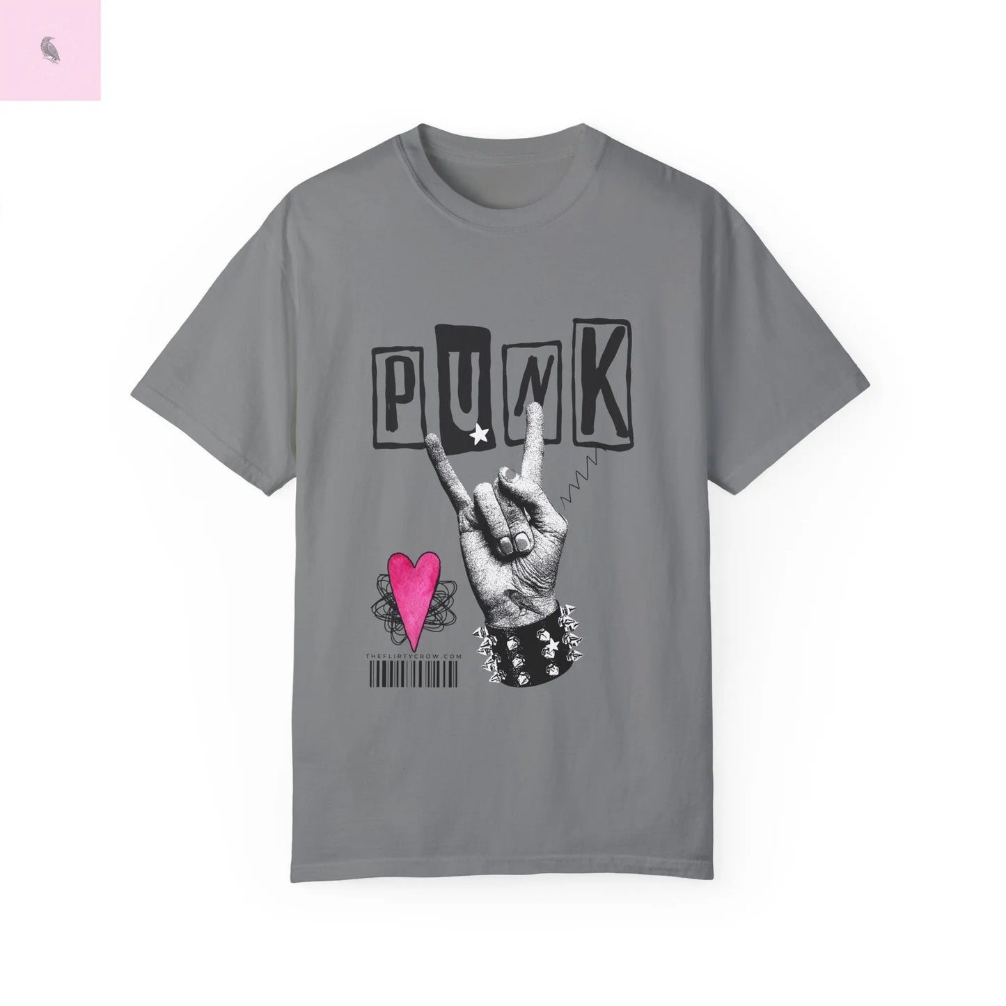 Punk Rock Unisex Garment-Dyed T-Shirt - Retro Graphic Tee for Music Lovers The flirty crow