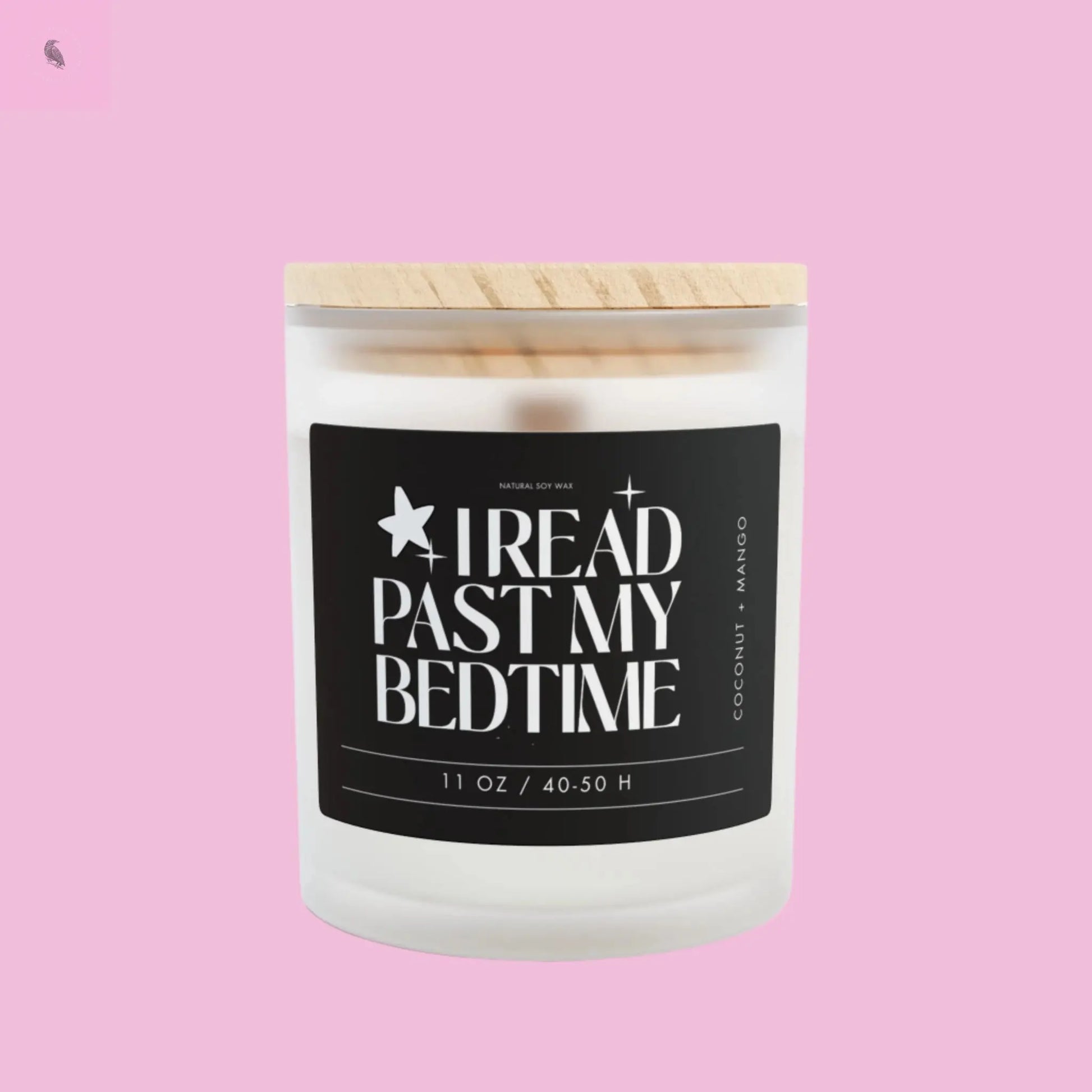 Frosted Glass Candle - "I Read Past My Bedtime" - Cozy Home Decor - Ideal Gift for Book Lovers The flirty crow