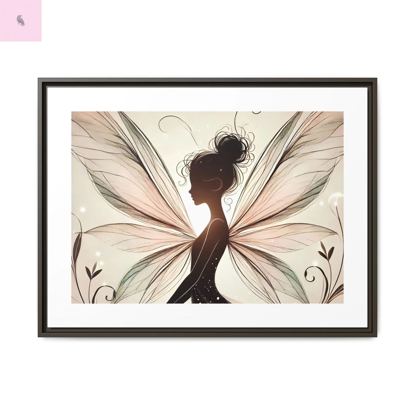 Framed Canvas Fairy wall art - The flirty crow