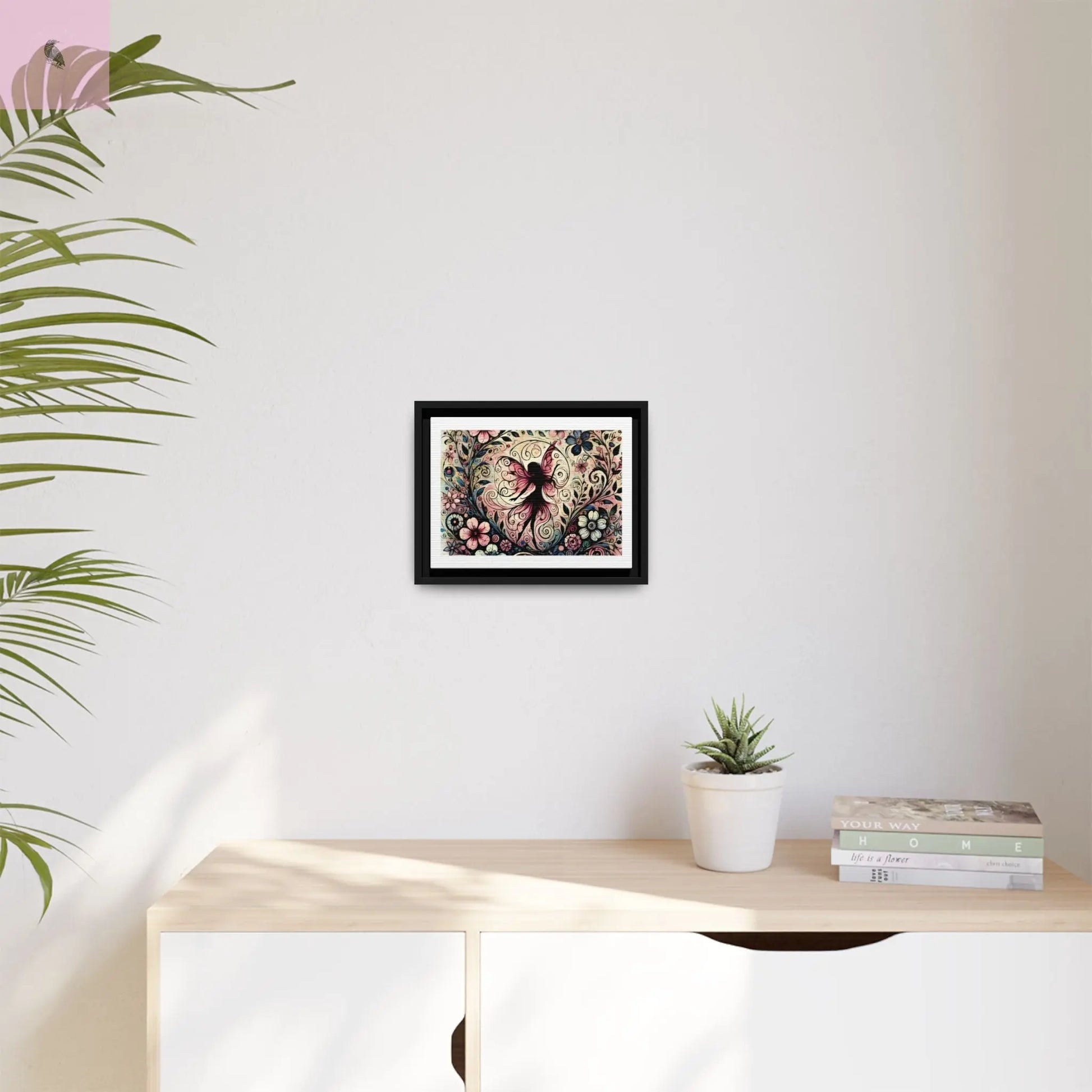 Framed Canvas Fairy art - The flirty crow