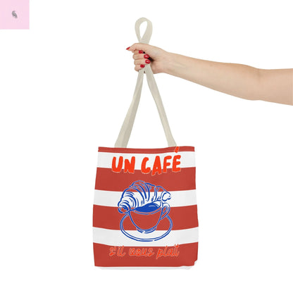 Café Tote Bag,  Coffee Lover's bag, Croissant lover, Gift for her, Grocery tote, farmers market , Traveler gift, Artisan Design The flirty crow