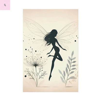 Elegant Fairy Silhouette Rolled Poster - Enchanting Wall Art for Home Decor - The flirty crow