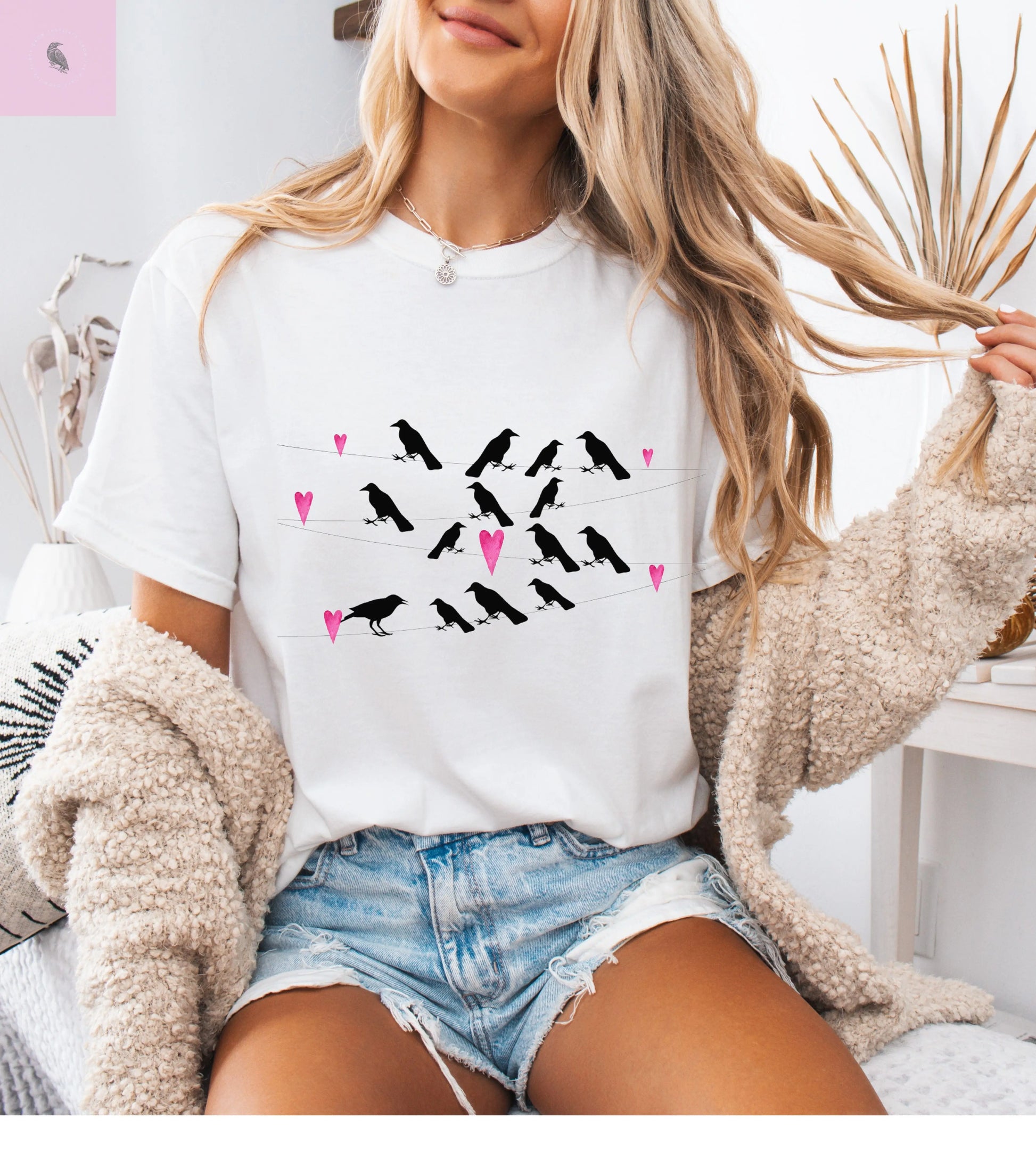 Crow Bird Lover T-Shirt - Unisex Jersey Short Sleeve Tee The flirty crow