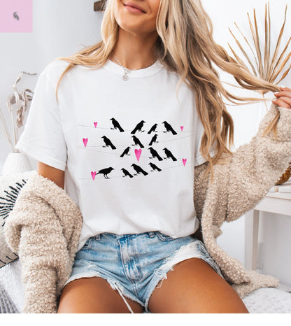 Crow Bird Lover T-Shirt - Unisex Jersey Short Sleeve Tee The flirty crow