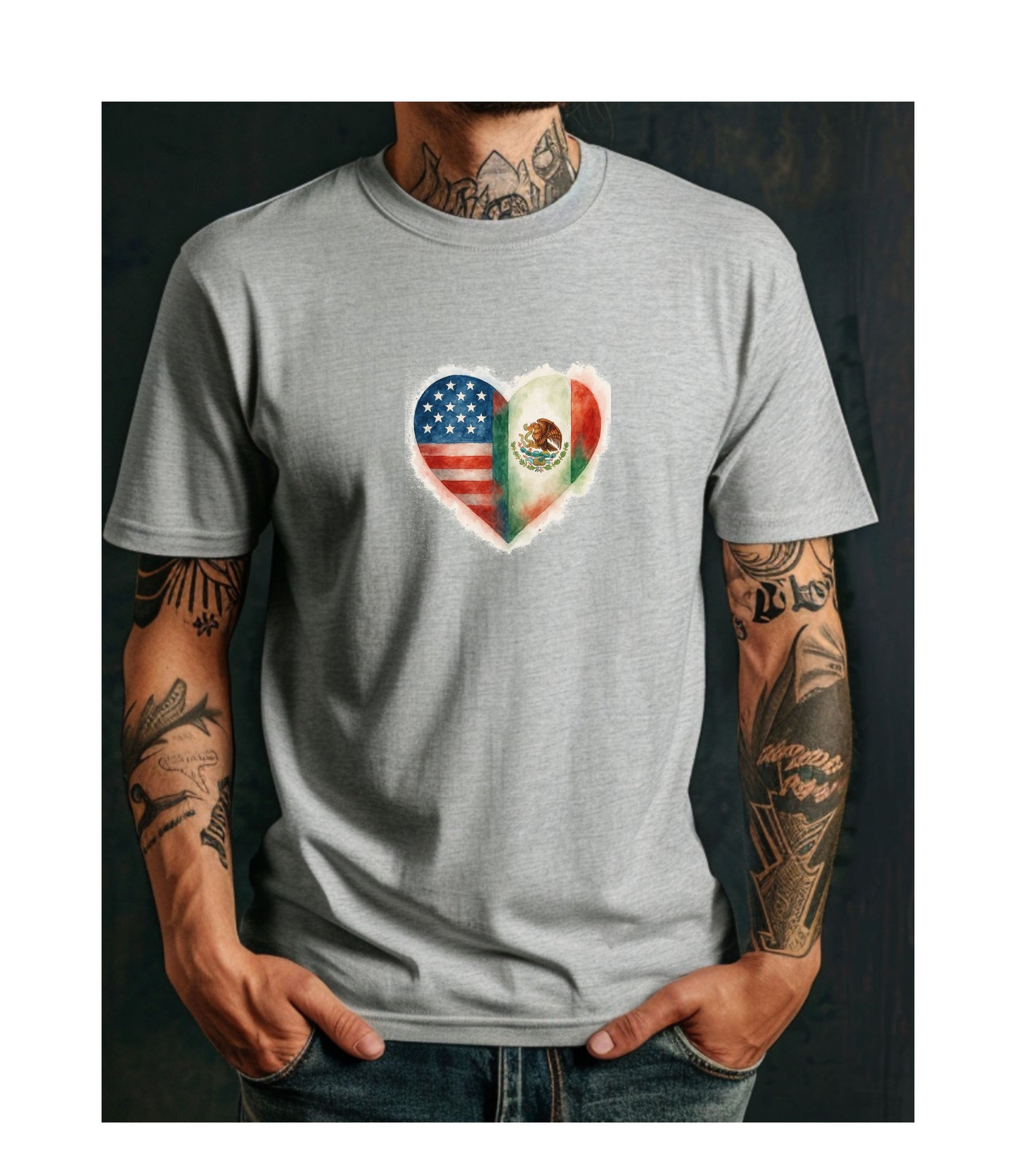 Hispanic Heritage Mexico America Flags Unisex T-Shirt