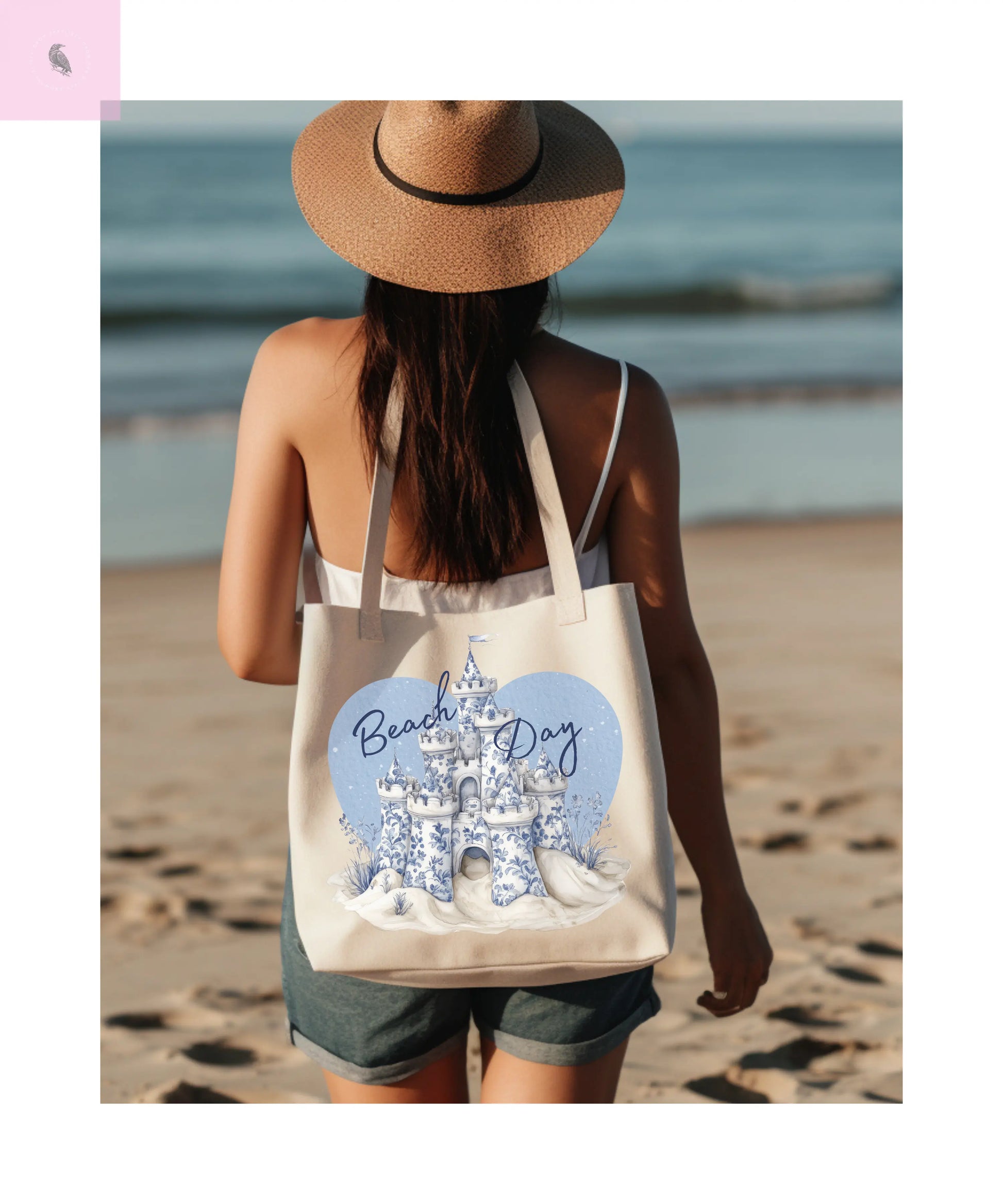 Beach Day Cotton Canvas Tote Bag, Eco-Friendly Shopping Bag, Vacation Bag, Summer Tote, Gift for Beach Lovers, Casual Everyday Use The flirty crow