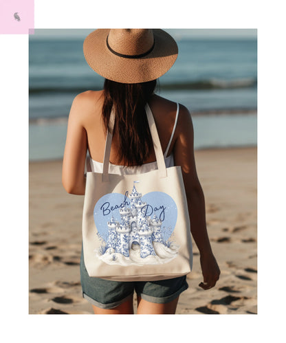 Beach Day Cotton Canvas Tote Bag, Eco-Friendly Shopping Bag, Vacation Bag, Summer Tote, Gift for Beach Lovers, Casual Everyday Use The flirty crow
