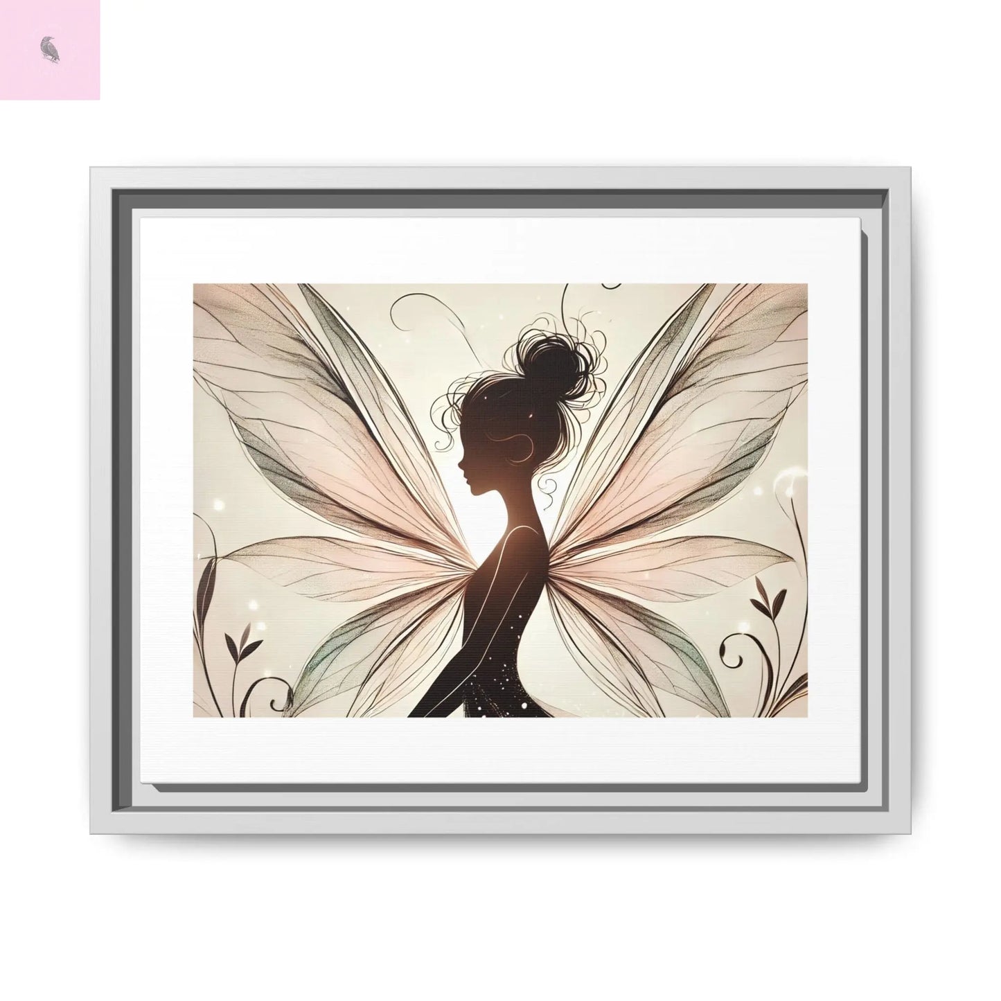 Framed Canvas Fairy wall art - The flirty crow