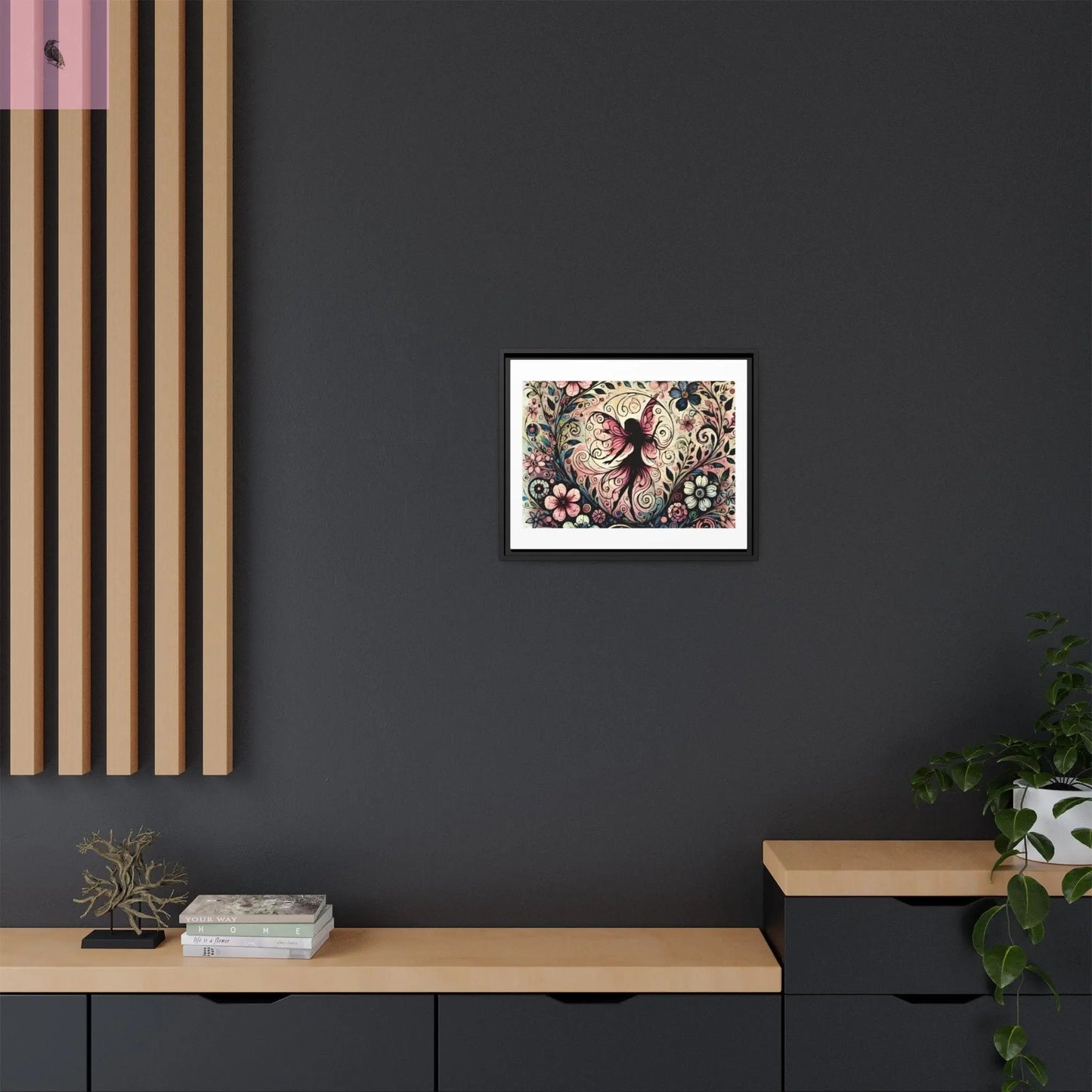Framed Canvas Fairy art - The flirty crow