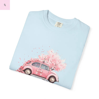 Vintage Car Floral T-Shirt, Unisex Tee, Casual Wear, Gift for Her, Spring Fashion, Boho Style, coquette design Printify