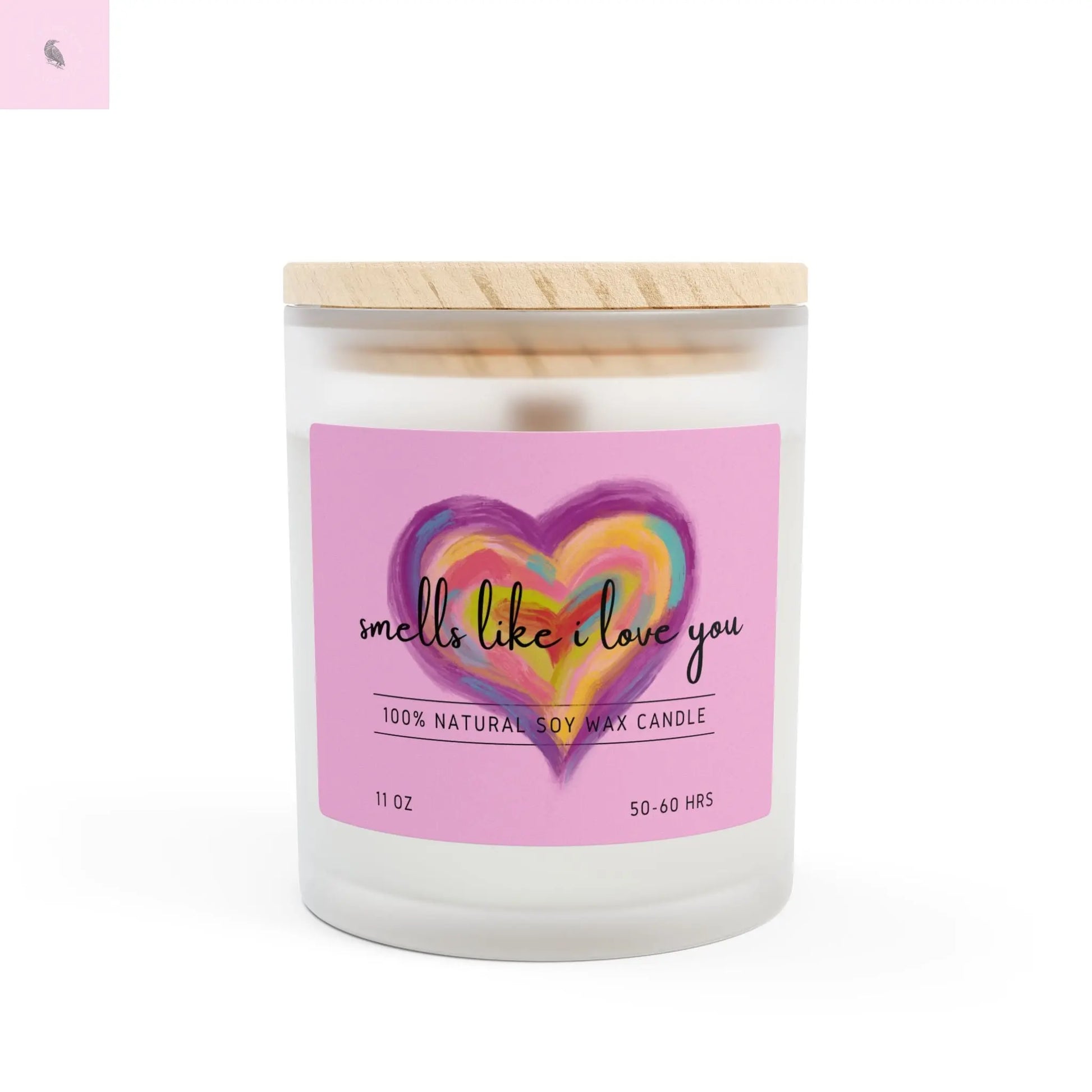 Hand Painted Heart Frosted Glass Candle, 11oz the flirty crow